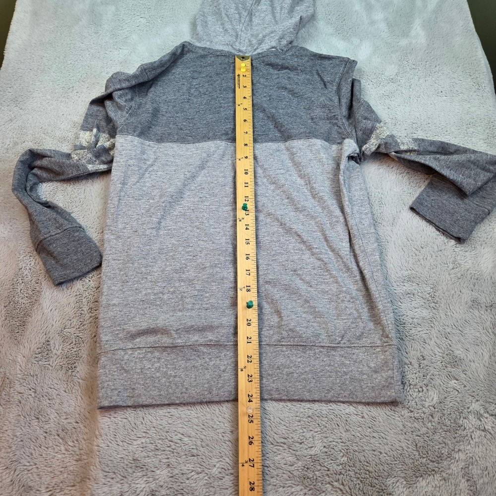 American Eagle Cotton Blend Hoodie Mens XS Henley Colorblock Varsity Gray Grey - Picture 5 of 5